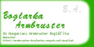 boglarka armbruster business card